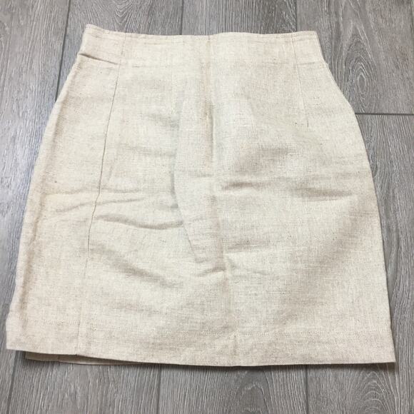 State of the Art Merchandising Co. Linen Blend Beige Skirt Size 9 - Picture 2 of 9